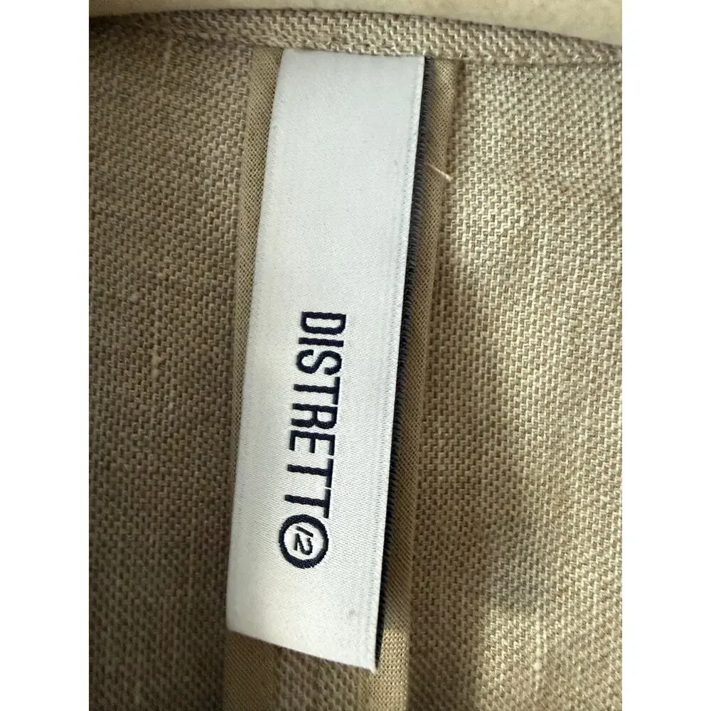Distretto12 Men’s Tan Linen Blend Sport Coat Blazer Size 48 Italy